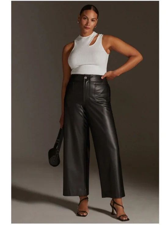 Colette Cropped Vegan Leather Pants - Picture 5 of 15